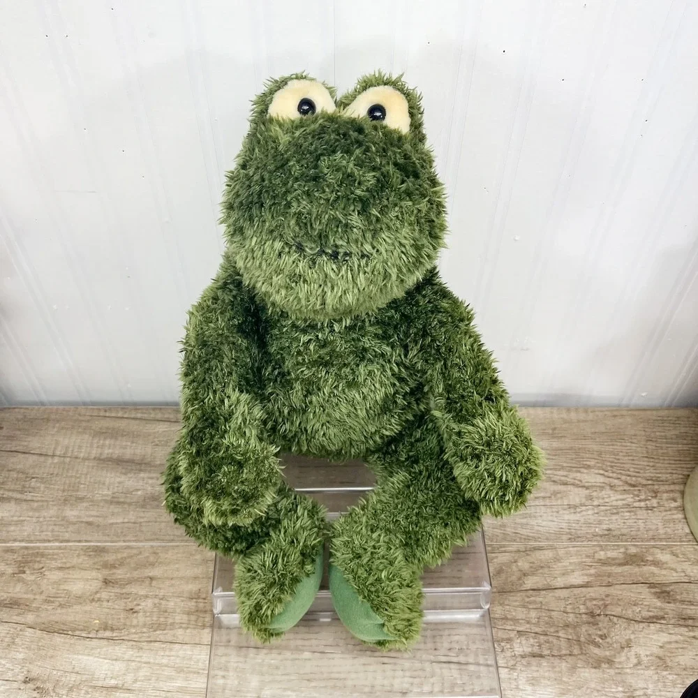 Gund Green Frog Plush Shaggy Textured Stuffed Animal Toy Weighted Bottom